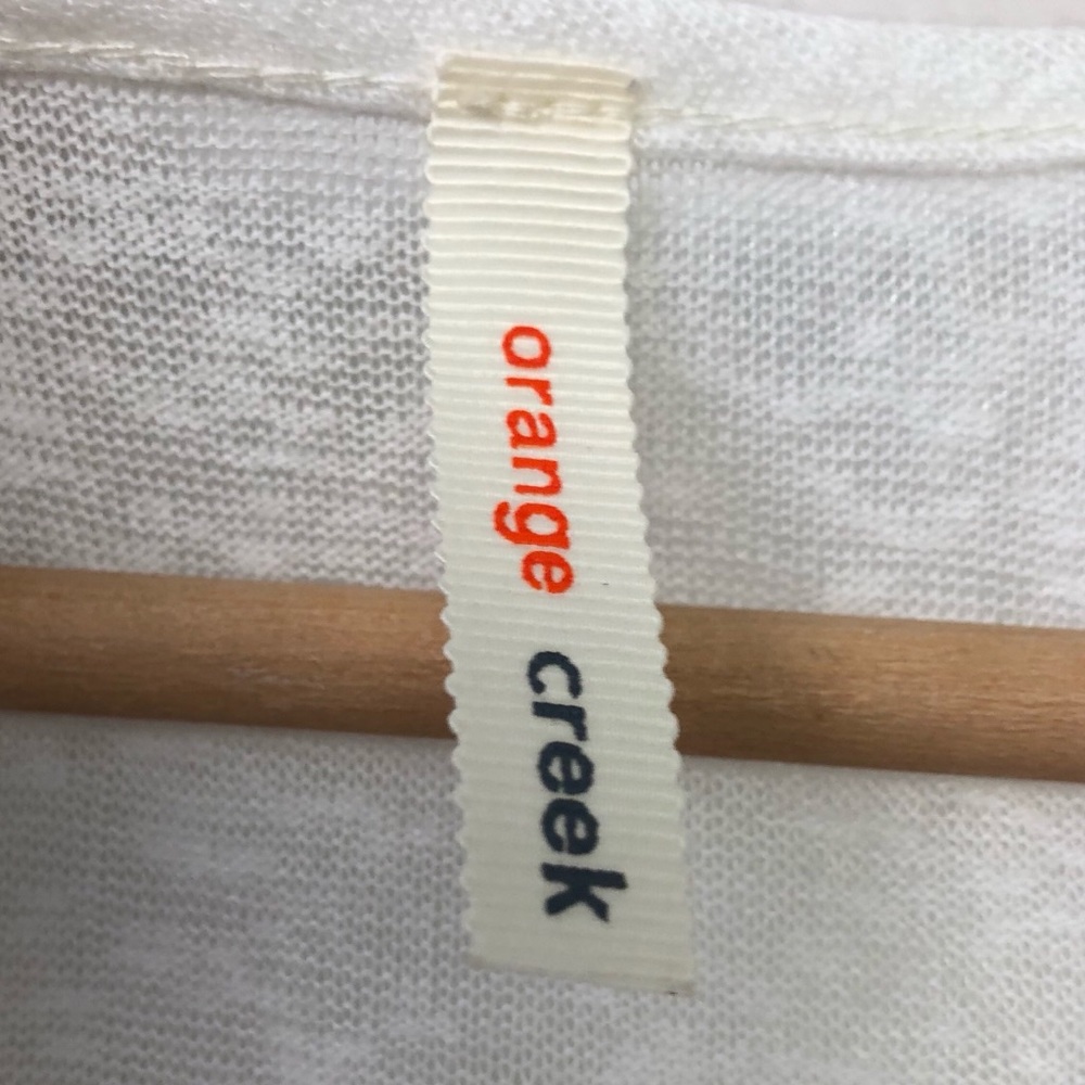 Orange Creek Plain White Long Sleeve Top Lace Back - Picture 3 of 7